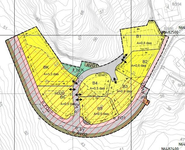 Utsnitt av plankart datert 05.03.26.
