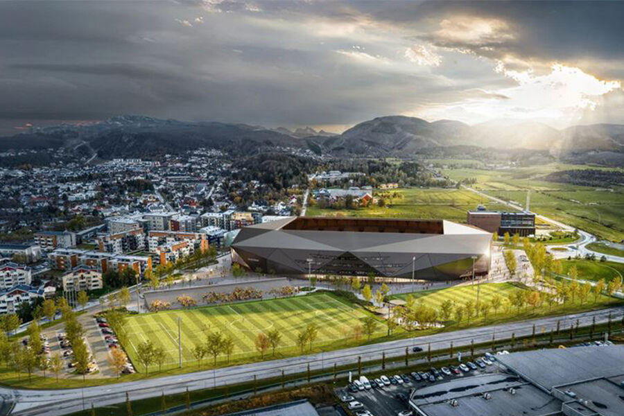 Arctic Arena illustrasjonsbilde fra luften. NORDIC ARCH