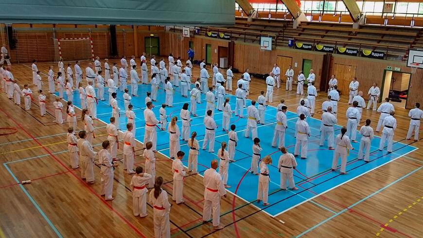 Karatetrening i Egersundshallen