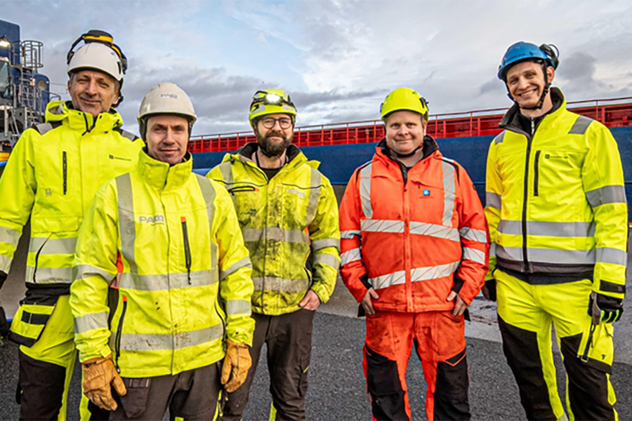 F.v. Dubravko Saric i BD, Knut Stensberg i PAM Norge, Ole-Jakob Bjerke i PAM Norge, Carl Marius Helstad i BD og Petter Midtgaard i BD. (Foto: Jørn Søderholm, Praktisk Talt AS)