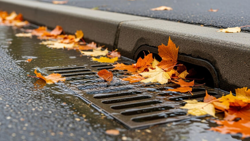 En kum hvor det renner inn vann