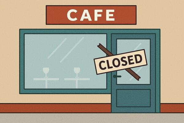 Stengt cafe- CoPilot generert illustrasjon