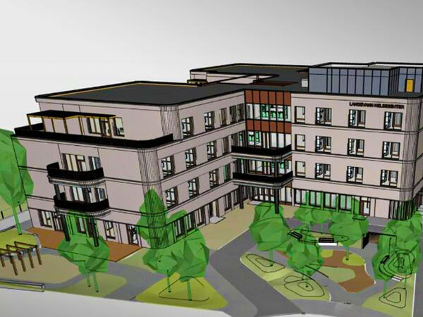 Tegning av Langevann helsesenter