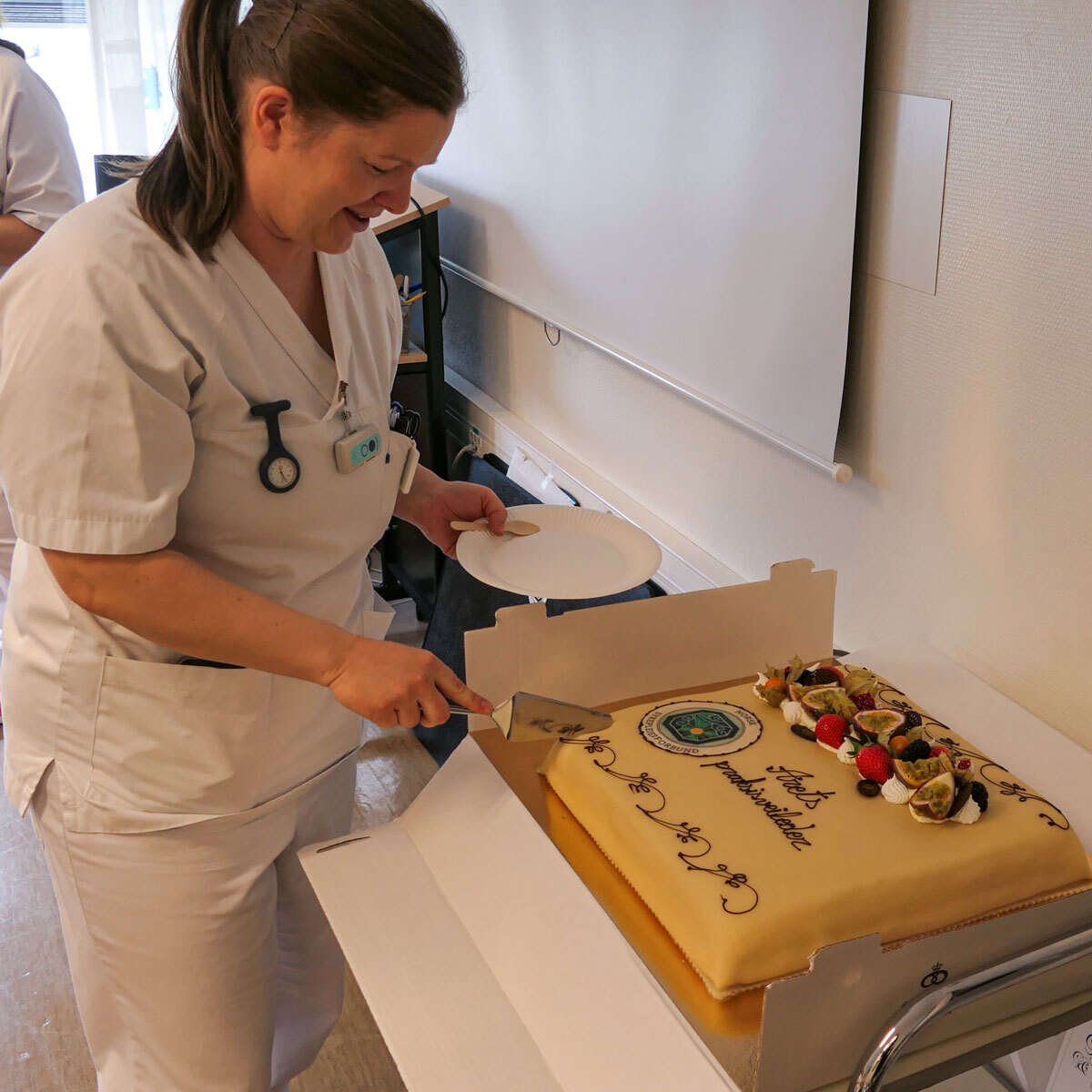 Stor kake var med til hele avdelingen