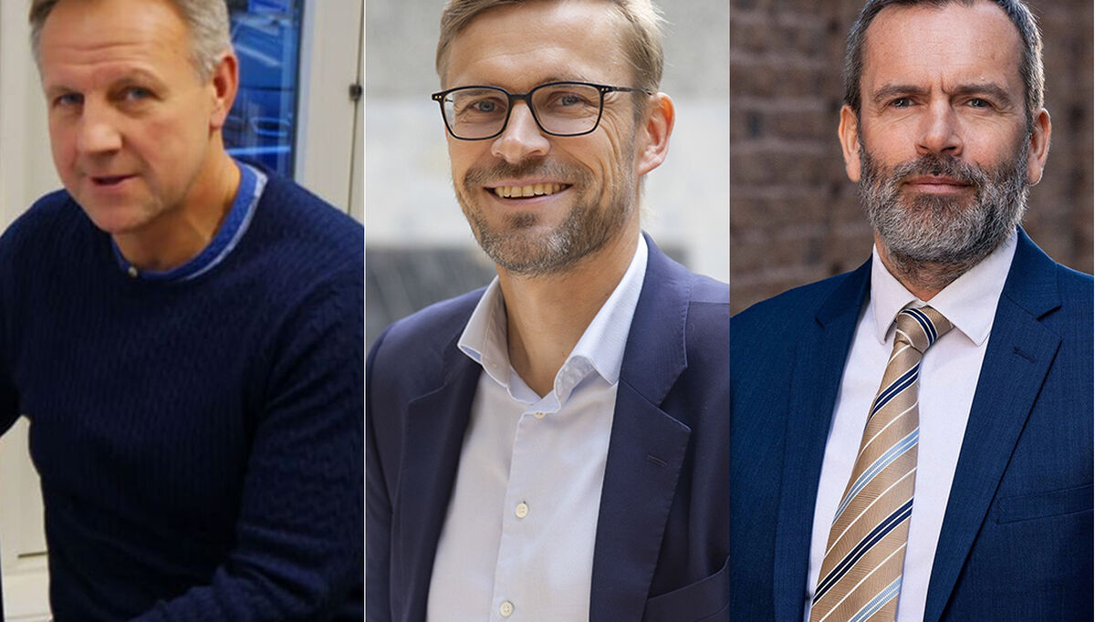 Disse tre vil snakke om hva som skiller de lønnsomme rørleggerbedriftene fra de som sliter mer, og har utfordringer med inntjeningen. Fra venstre, Helge Ranheim, Østlandske VVS, Henning Dalsegg, BDO, og Lasse Ødegaard, Advokatfirmaet Bengaard.