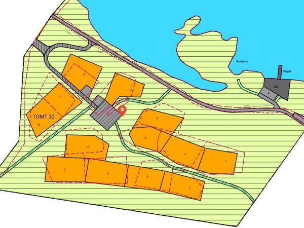 Utsnitt fra reguleringsplan med planID 19970007 - Endringen i bestemmelsene gjelder for tomt 10.
