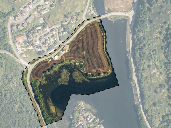 Kart over området i Lygre