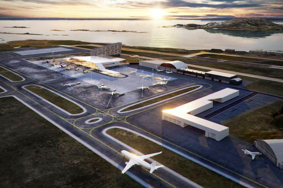 Slik den kan det nye terminalområdet på nye Bodø lufthavn bli seende ut når den står ferdig. (Illustrasjon: Avinor/Norconsult/LPO)
