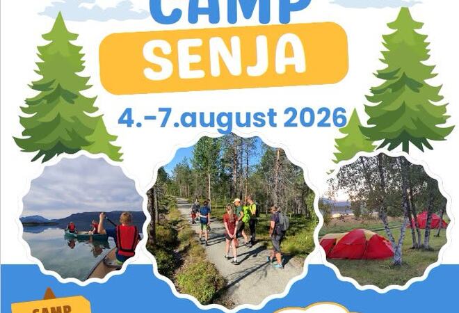 Infoskriv om ungdomscamp på Senja 4.-7. august.