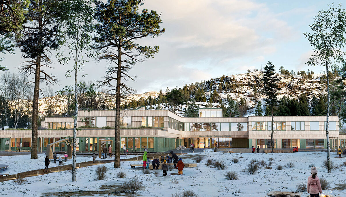 Slik blir den nye skolen i Alta. Illustrasjon: Holar/Beauty and the Bit