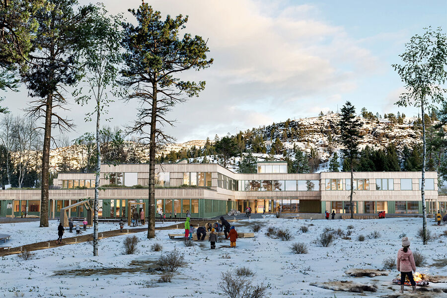 Slik blir den nye skolen i Alta. Illustrasjon: Holar/Beauty and the Bit