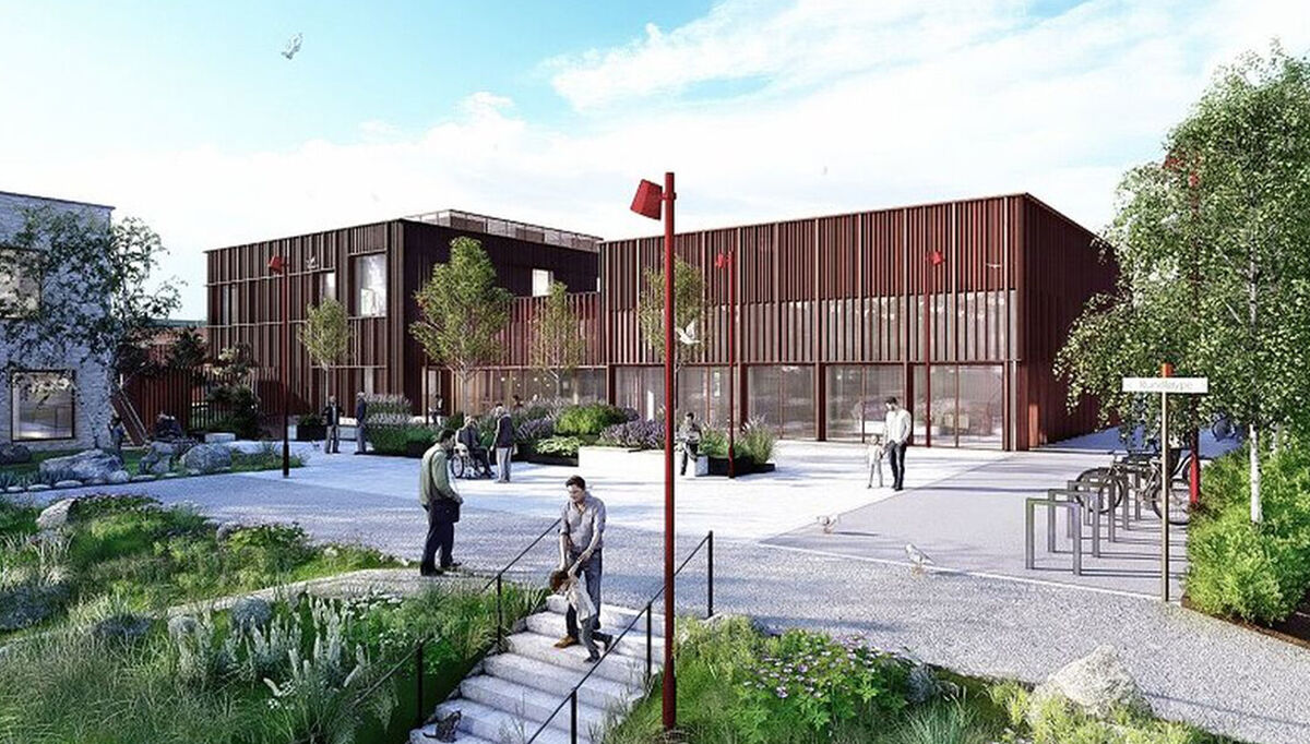 Solsiden er et nytt bo- og aktivitetssenter i Rana kommune, og skal samle flere helse- og omsorgstjenester i ett senter. Illustrasjon: PIR2 AS og Praksis arkitekter Solsiden er et nytt bo- og aktivitetssenter i Rana kommune, og skal samle flere helse- og omsorgstjenester i ett senter. Illustrasjon: PIR2 AS og Praksis arkitekter