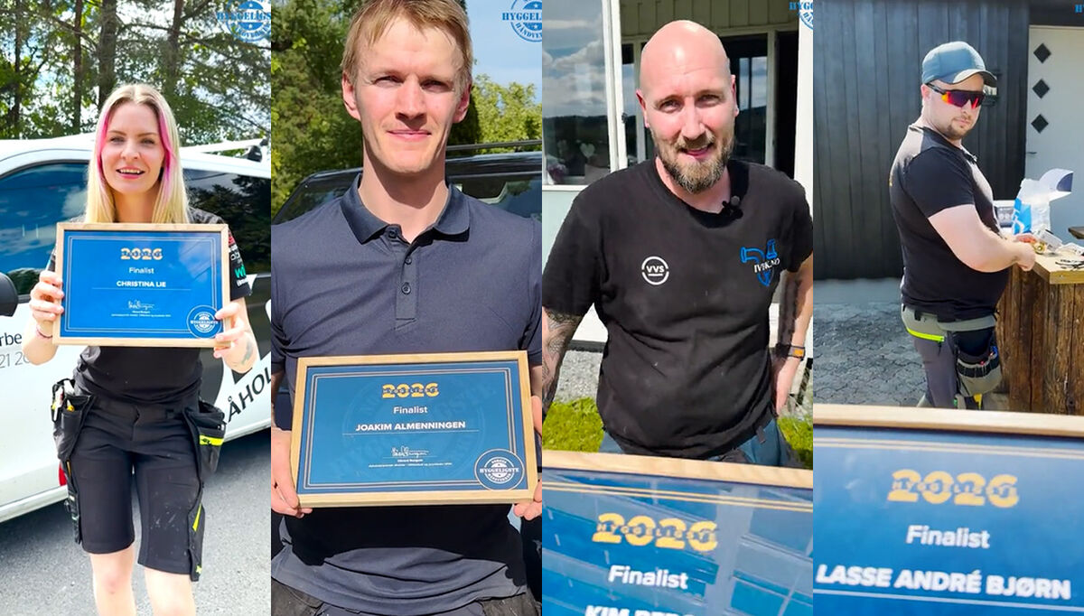 Her ser vi de fire finalistene fra rørleggerfaget som er med i konkurransen om å bli kåret til Norges Hyggeligste lærling, og Norges Hyggeligste Håndverker. Fra venstre; Christina Lie, Comfort Råholt, Eidsvoll, Joakim Almenningen, Vinderen Rør AS, Kim Berg, IVBK Rør AS, og Lasse André Bjørn, 69 Grader Rør AS. Her ser vi de fire finalistene fra rørleggerfaget som er med i konkurransen om å bli kåret til Norges Hyggeligste lærling, og Norges Hyggeligste Håndverker. Fra venstre; Christina Lie, Comfort Råholt, Eidsvoll, Joakim Almenningen, Vinderen Rør AS, Kim Berg, IVBK Rør AS, og Lasse André Bjørn, 69 Grader Rør AS.