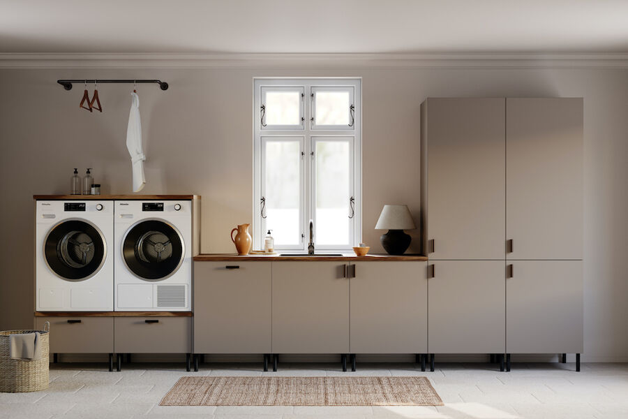 Vaskeromsinnredningen med farge Lun Beige.