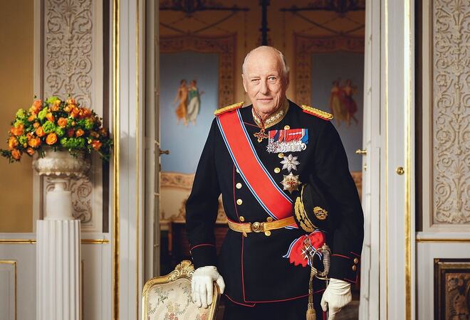 Kong Harald pressebilde. Foto: Kimm Saatvedt, Det kongelige hoff