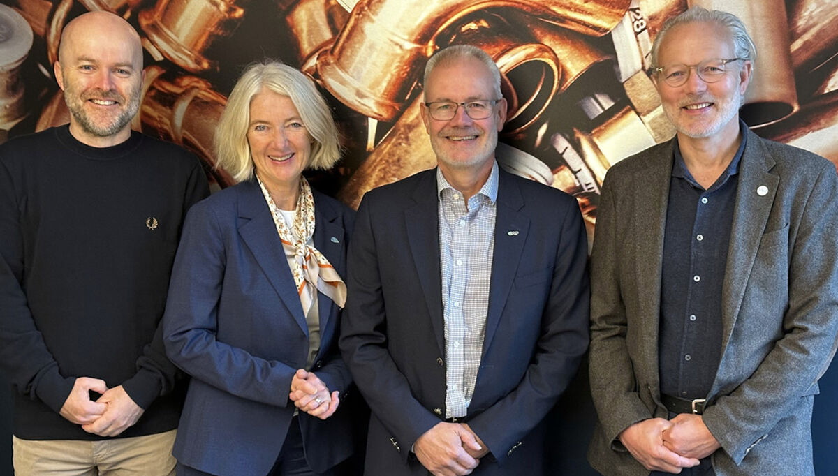 Rolf Iver Mytting Hagemoen, daglig leder i NOVAP, Marianne W. Røiseland, adm. dir. i RørNorge, Bjørn Moen, daglig leder i VVP og Thor Lexow, adm. dir. i VKE.