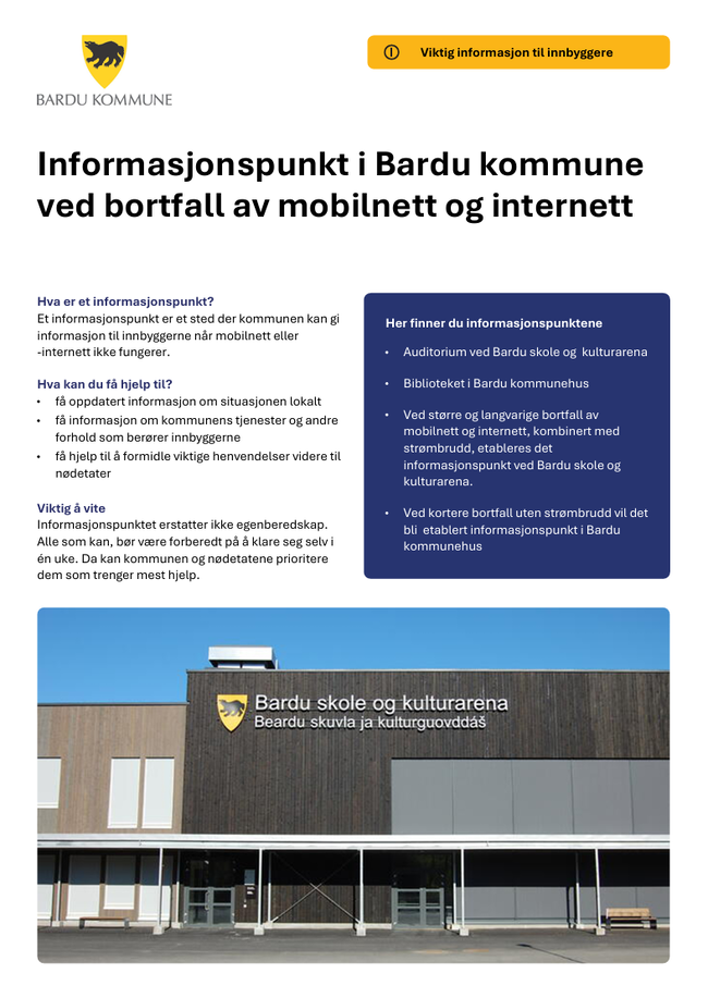 Plakat med informasjon om informasjonspunkt.