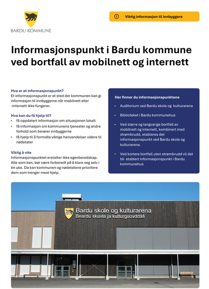 Bilde av plakat med informasjon om Informasjonspunkt. Samme tekst står i tekstfeltet i artikkelen.